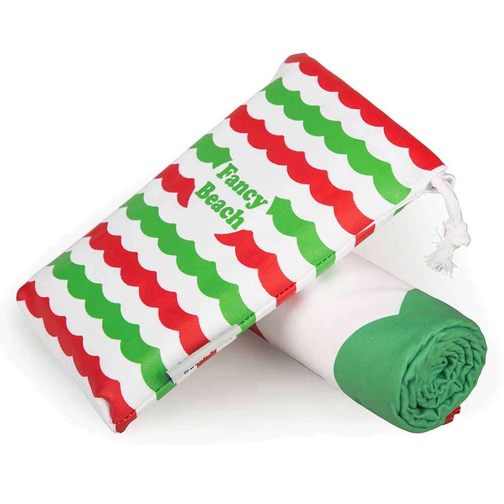 Super Absorbent Printed Microfiber Stripe Beach Towel With Print Cotton