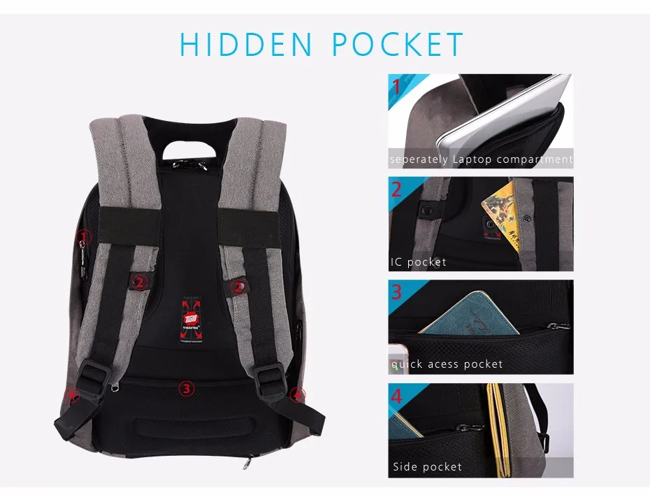 2017 Tigernu Anti-thief USB charging 15.6inch Business laptop backpack for women Men Backpack school backpack Bag Male Mochila