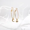 Popular asymmetric stars and moon two pairs of earrings earrings fashion geometric circle long earrings