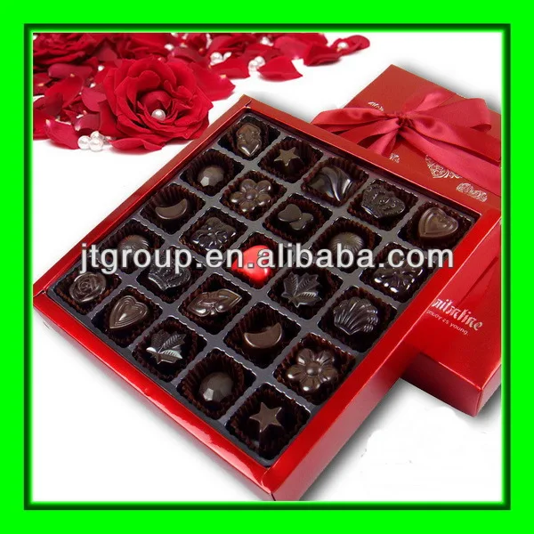 Foldable red chocolate gift box