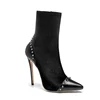 Customized Black Studded Leather Boots for Ladies