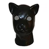 New hot 3D latex human animal mask hood closed eyes fetish hood w red mouth sheath tongue latex sexy costumes