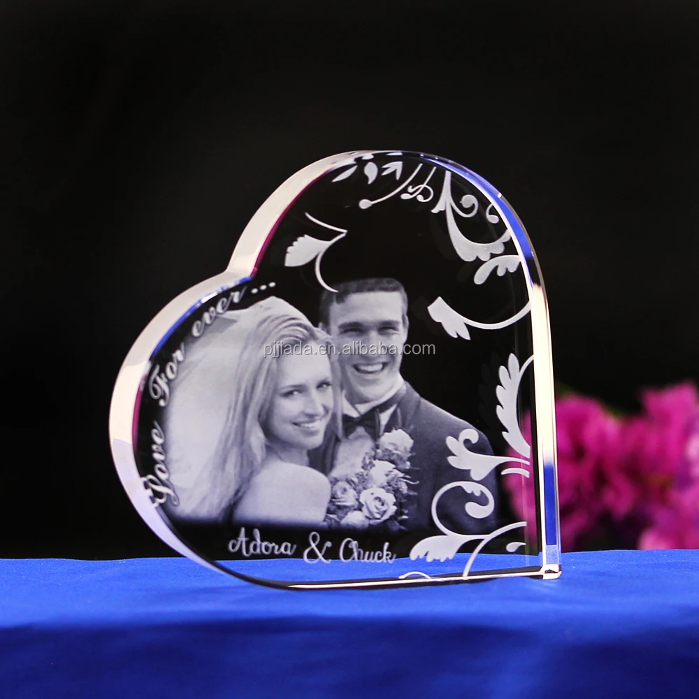 Hot Fashion Crystal Wedding Souvenir 3d Laser Wedding Photo Crystal ...