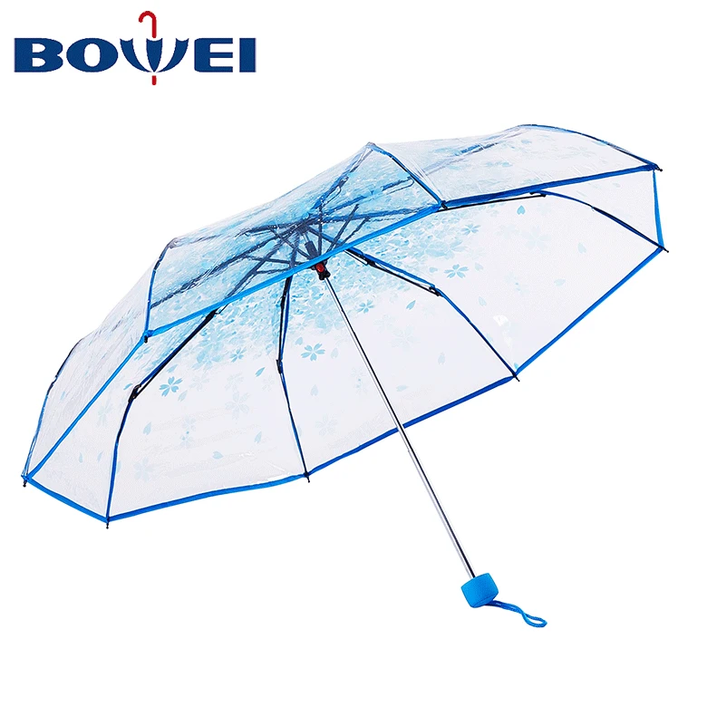 Customized poe waterproof transparent clear umbrella