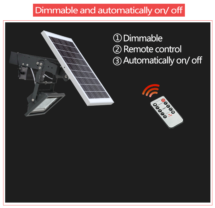 Oem High Solar Power Outdoor Garden Rechargeable Ip65 30w 50w Motion
