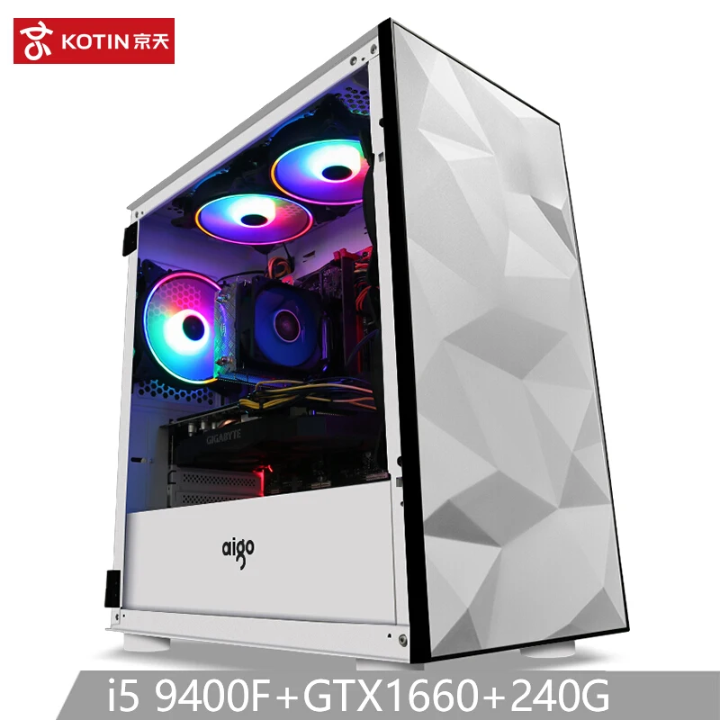 

KOTIN A14 Gaming PC I5 9400F GTX1660 6G 8G DDR4 240GB SSD desktop e-sports game assembly computer host, White