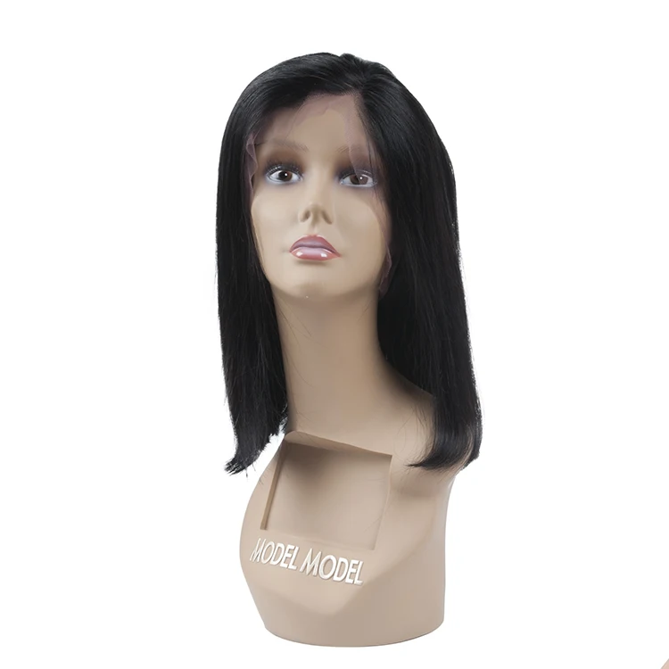 

Free Shipping 8-18inch Medium-lenght Glueless Straight Peruvian Virgin Human Hair Full Lace Bob Wigs