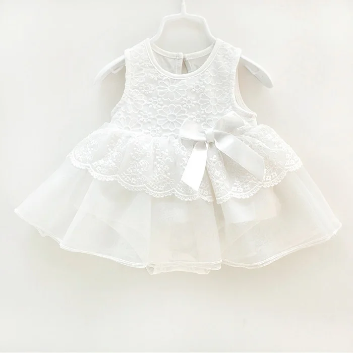 

wholesale summer organic princess birthday lace party newborn baby infant girl clothes dress, White