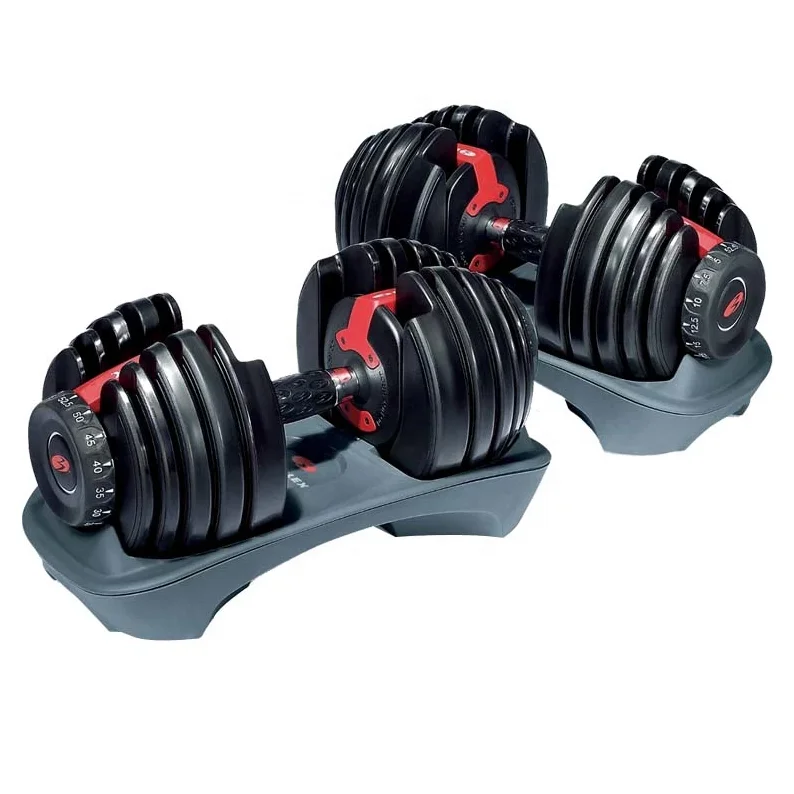 

2021 Hot Selling strength equipment 90LB Automatically Adjustable Dumbbell set For Body Building, Black