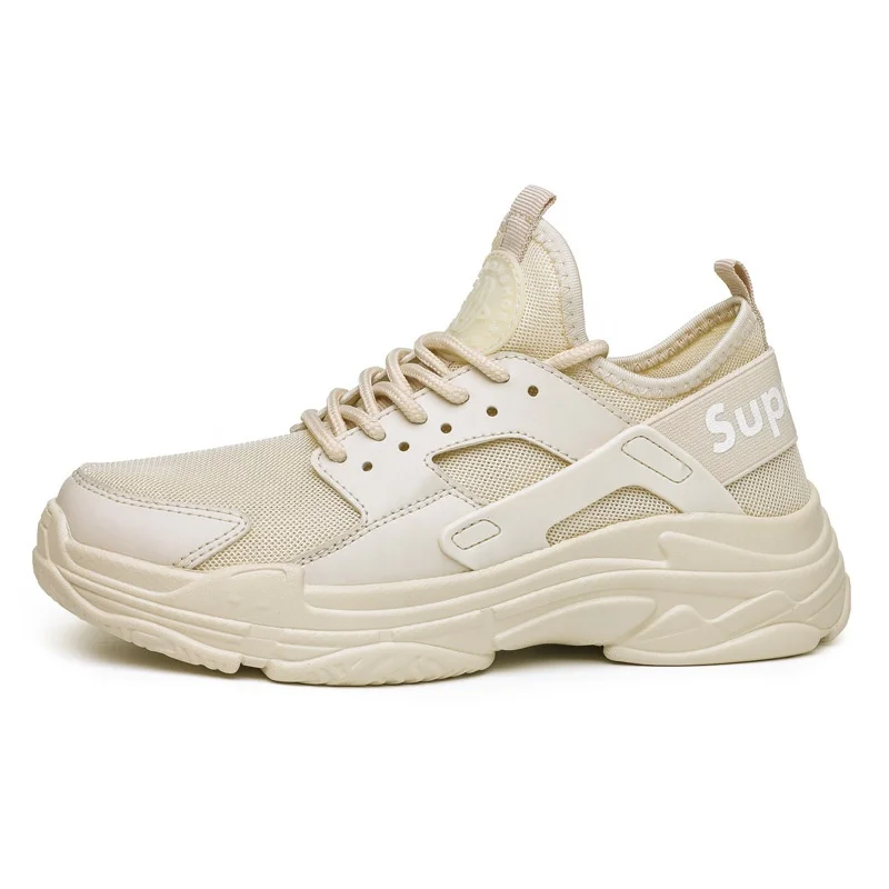 

Custom Logo Women Men Unisex Durable Sports Shoes Beige Shock Absorbing