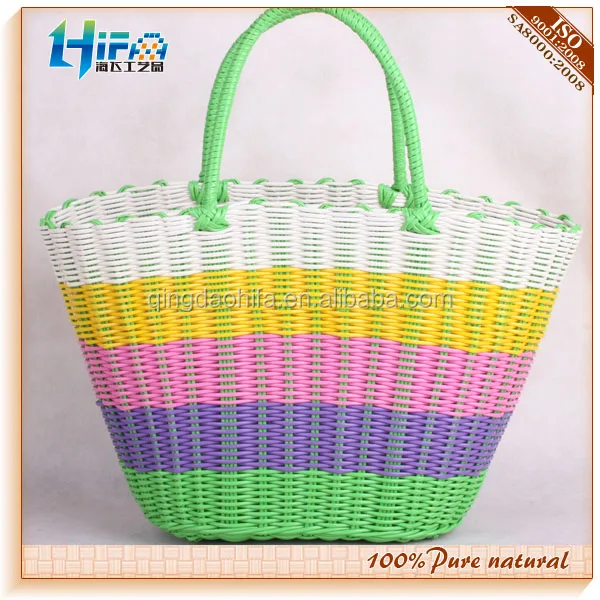 plastic woven beach bag