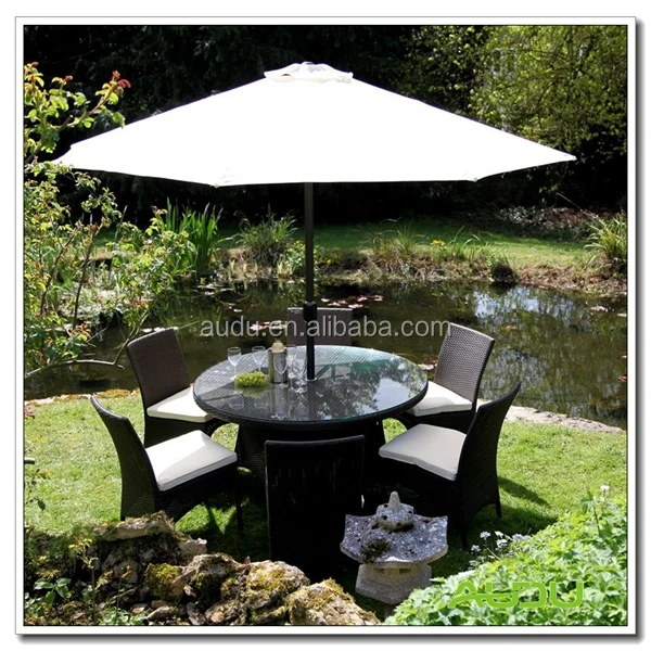 Audu Patio Outdoor Table With Umbrella Hole - Buy Outdoor Table With