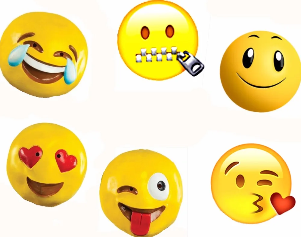 Carnival Party Masquerade Full Face Emoji Realistic Latex Masquerade