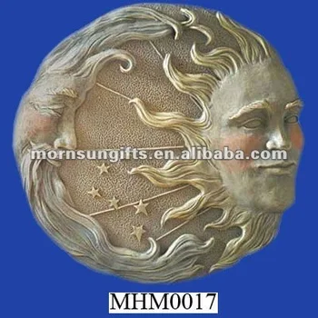 Celestial Sun Moon Star Resin Wall Plaque