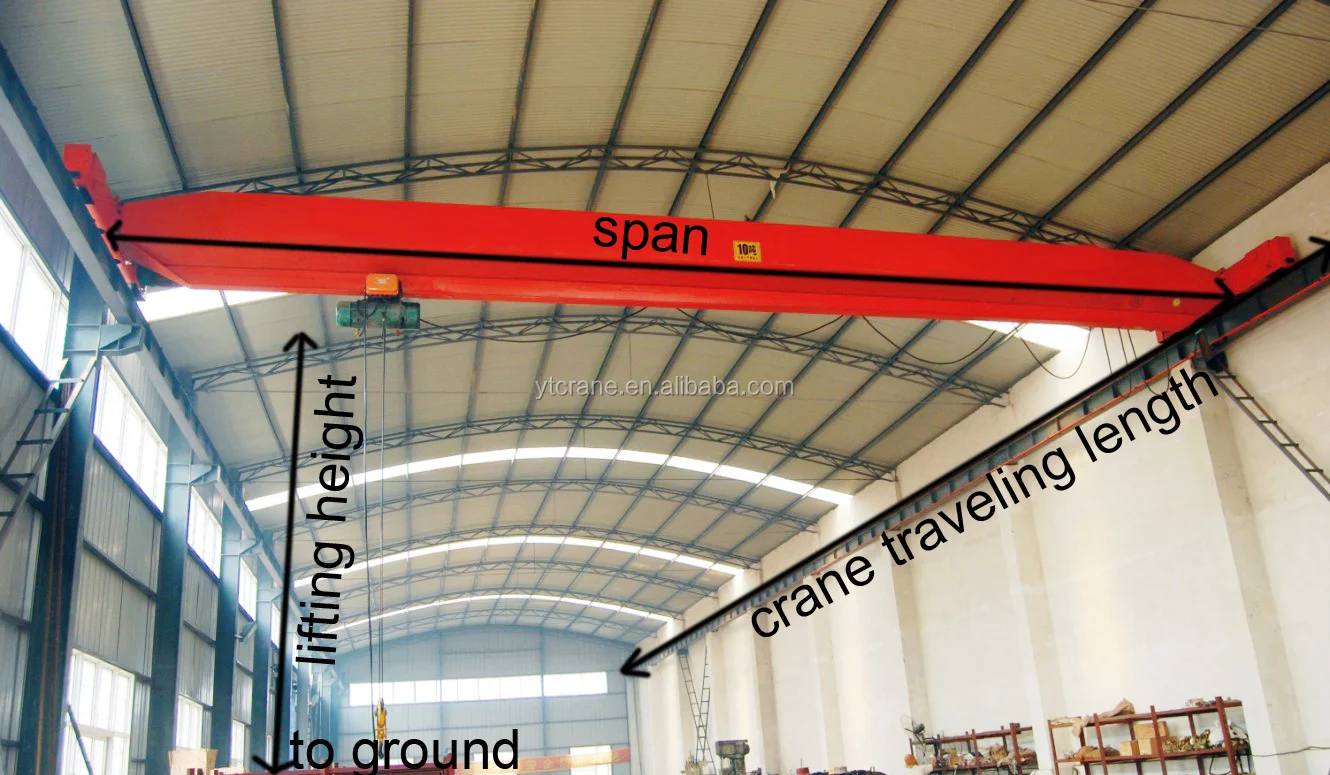 1 3 4 8 10 15 Ton Single Girder Electric Overhead Crane Bridge Crane 20