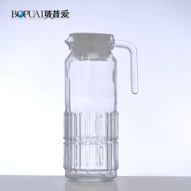 China Factory Manufacturer Supplier Larger Clear Drink Ware Supplies Cold  Water Juice Tea Glass Pitcher Jugs Cups Sets with Stainless Steel Lid -  China Glassware and Cafetera price