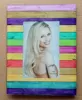 Rainbow glass photo frame, Curved Glass Frames, Colorful Gift for home decor