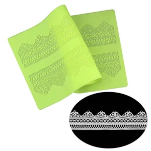 Image of 39.5 * 20 cm Silicone Lace mat Mold Cake Decorating Tools Baking Sugar Fondant impression icing lace Mat