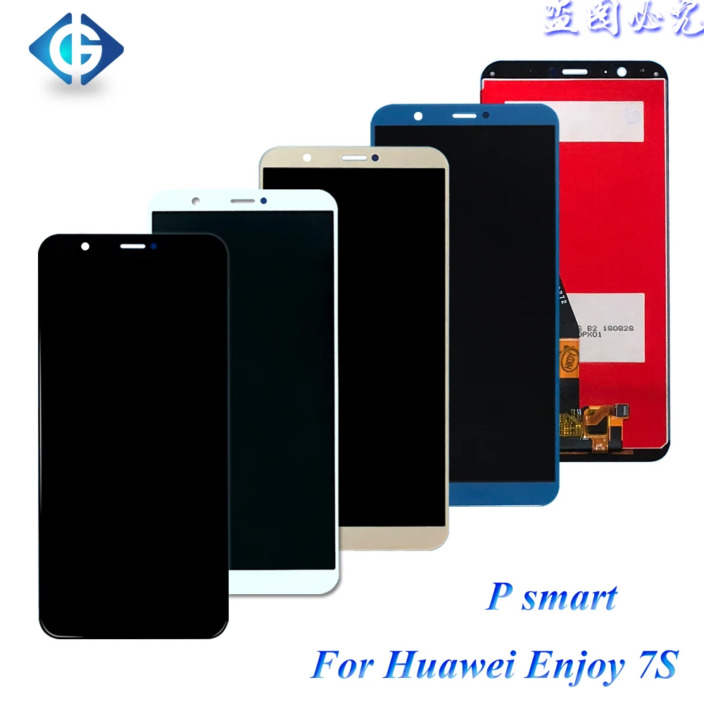 

6.3 inch Mobile Phone Replacement Display Screen with Touch Panel Digitizer Assembly for Huawei P Smart LCD, Black;white;gold;blue