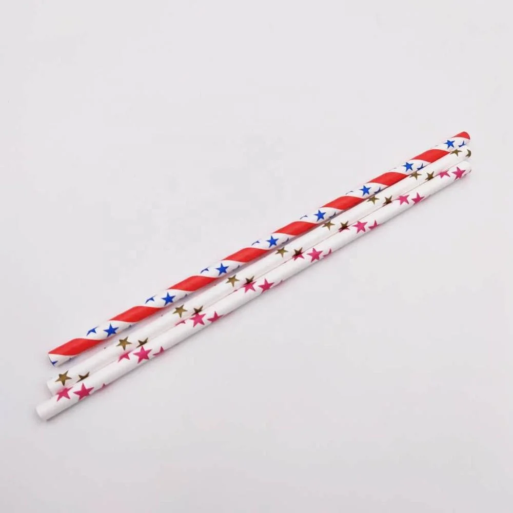
197mm colorful various patterns biodegradable drinking straws paper machine making 