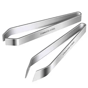 Image of Fish Bone Tweezers, Stainless Steel Flat Or Slant Tweezers Pliers Remover Tool 4.6inch RM0006