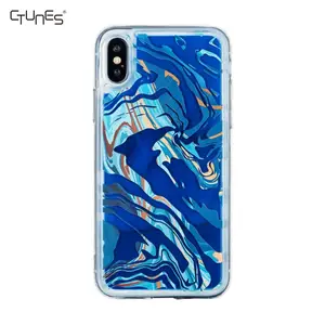 Shark Pattern Neon Glitter Liquid Quicksand iPhone Case