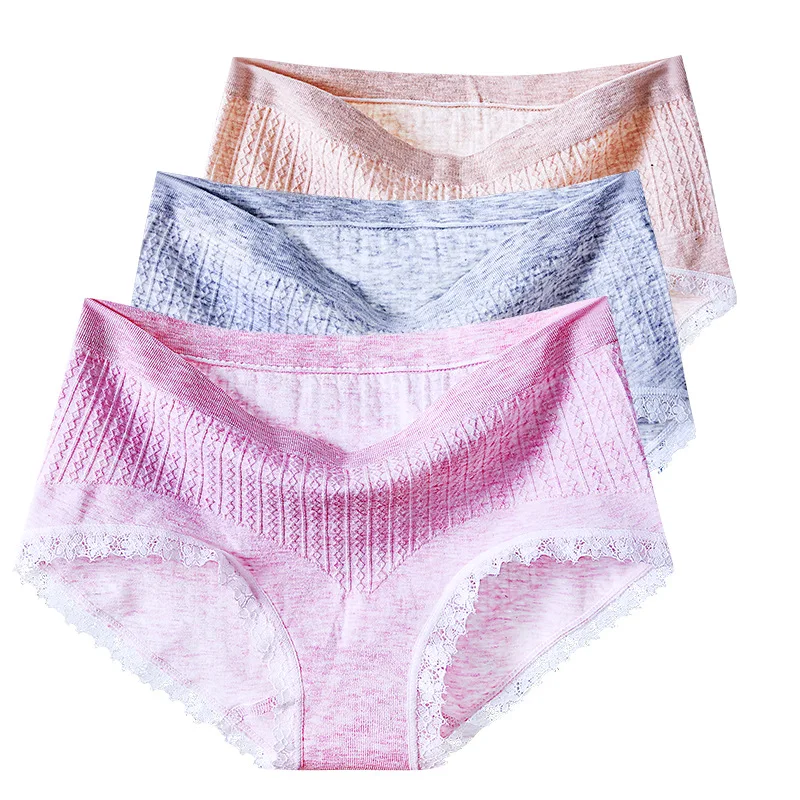 

1802 Wholesale Women Colorful Seamless Panties Underwear With Lace, 6 colors: purple, pink, blue, nude, gray, shrimp pink