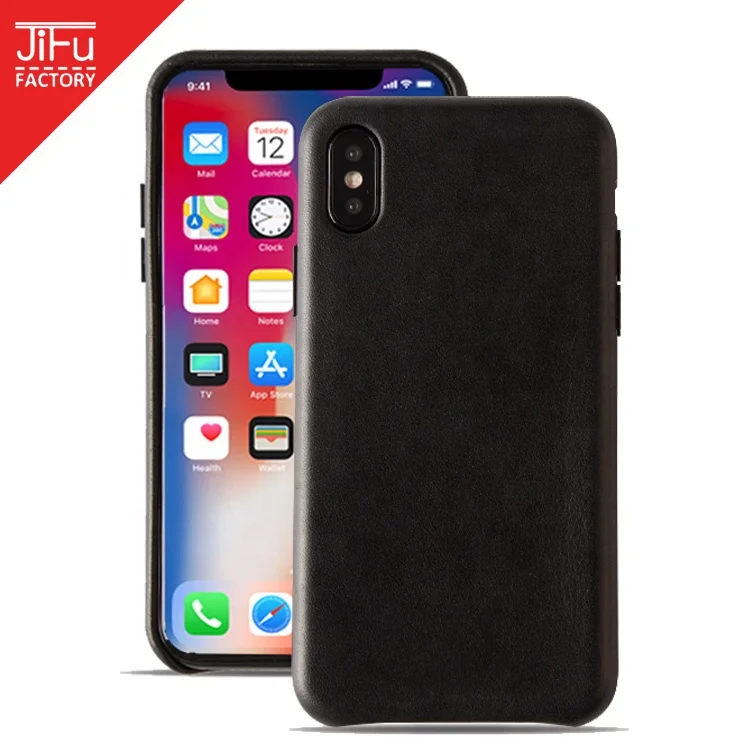 

OEM and ODM supplier best-selling phone case luxury metal buttons genuine leather case for iPhone X/XS XR XS Max, Black;cognac and any pantone colors