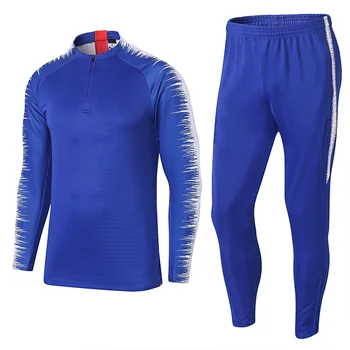 Club Team Blue Soccer Tracksuit 2018 Football Club Training Sweater ...
