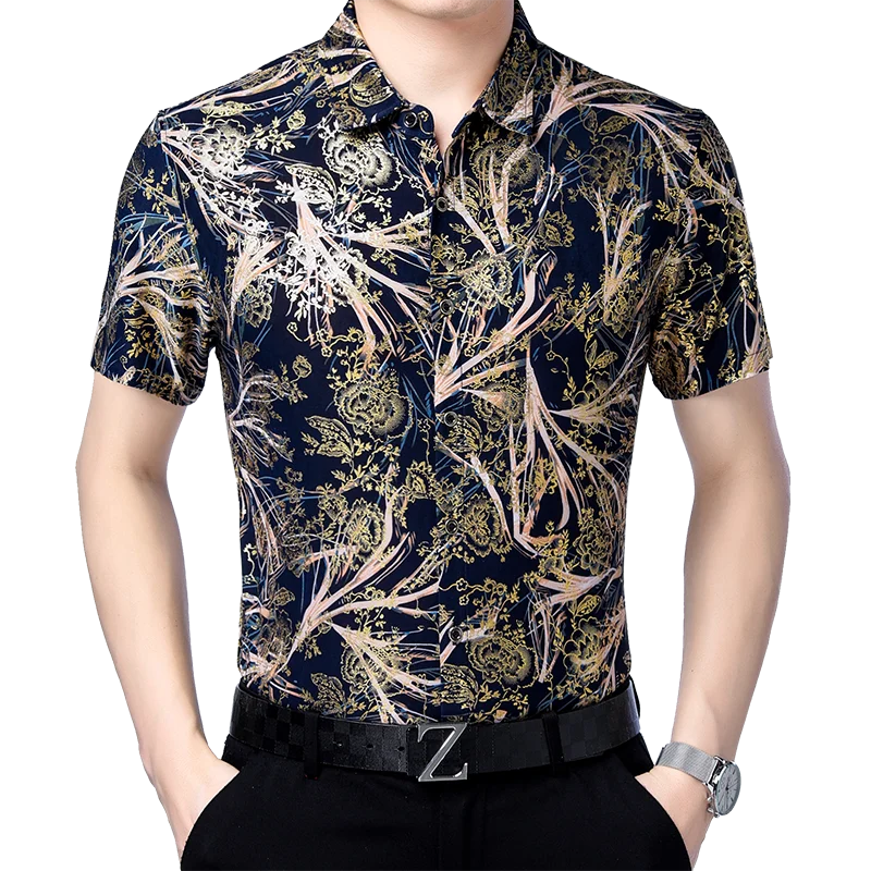 hot sale african style man's summer digital print short sleeve man blouse shirt
