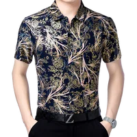 

hot sale african style man's summer digital print short sleeve man blouse shirt