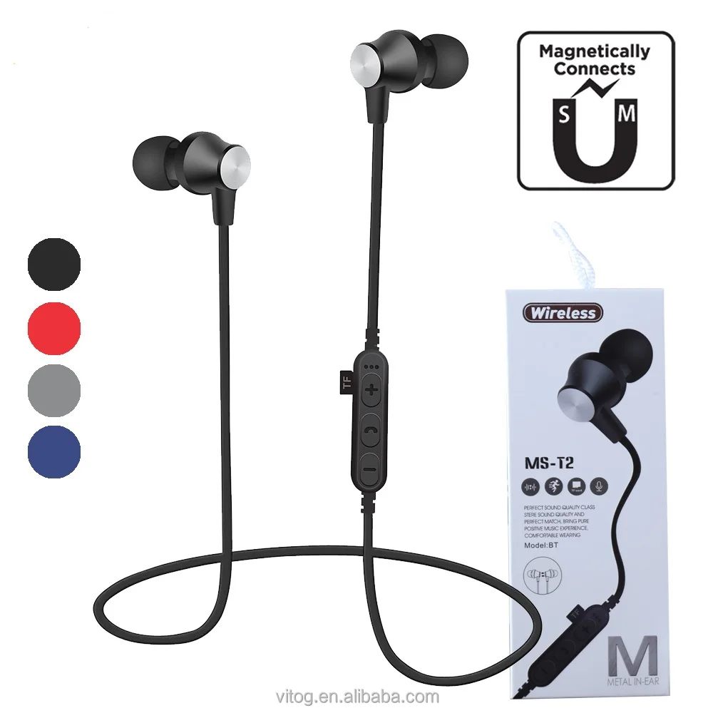 

MS-T2 Magnetic wireless Sport Headphone Wireless Running Headset With Mic for cellphone