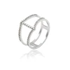 14051 Xuping simple stylish women jewelry double layer shaped zircon inlay finger ring