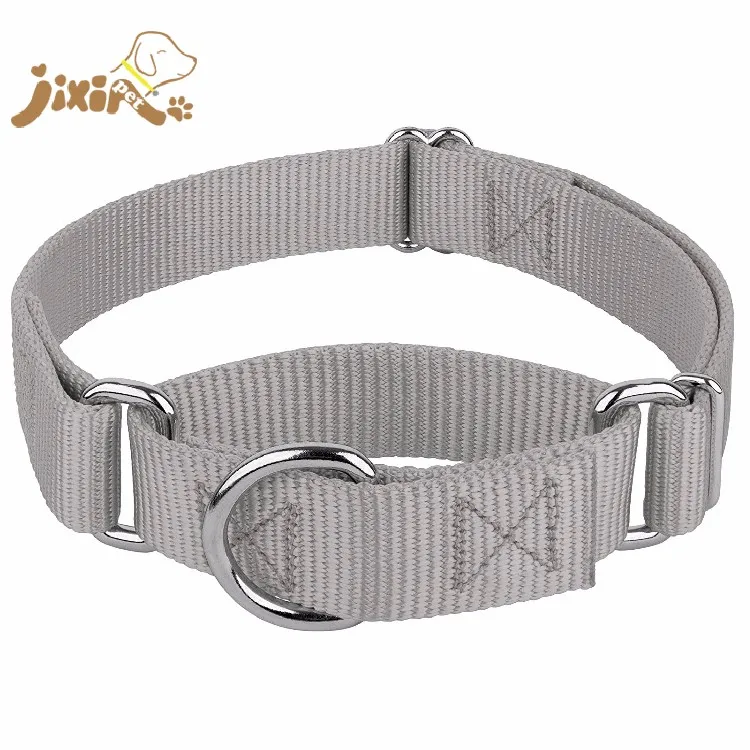 No Buckle Adjustable Heavy Duty Nylon Martingale Dog Collar With