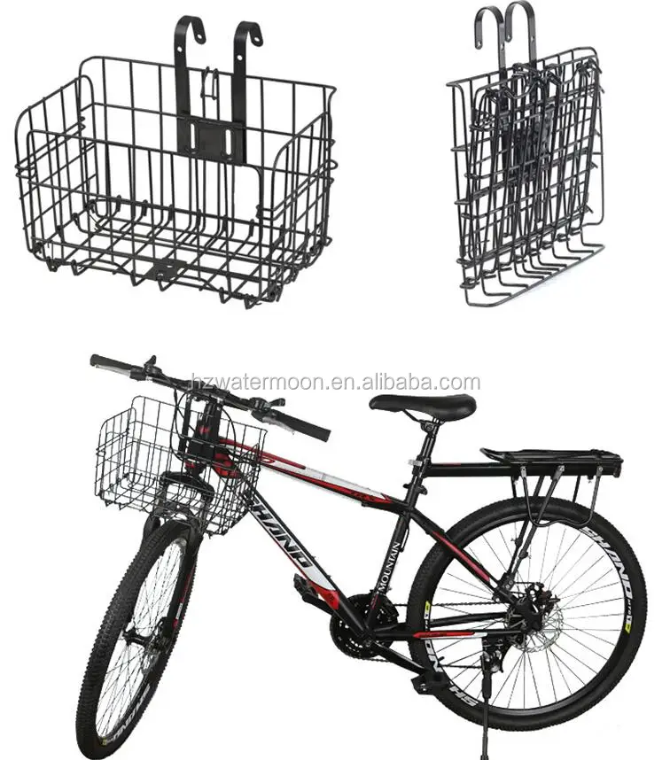

Manufacture Best quality chinese stainless steel bicycle basket, Black silver