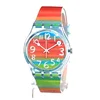 Women's Quartz Rainbow Dial Featuring Round Dial With Contrast Arabic Hour Markers And Circle-Tipped Baton Hands Plastic Watch