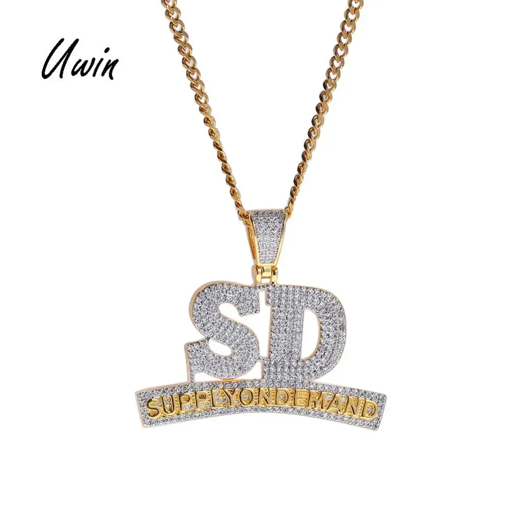 

Hiphop CZ Pendant SD Supply on Demand Statement Pendant Stainless Steel Fashion Necklace Men Yiwu Easy Source Jewelry 2019, Silver / gold