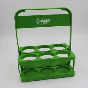 Image of Foldable Plastic 6 Pack Plastic Beer Wine Bottle Holder