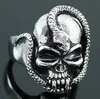 Vintage silver skull gothic style rings stainless steel Skeleton jewellery for men ZZR026