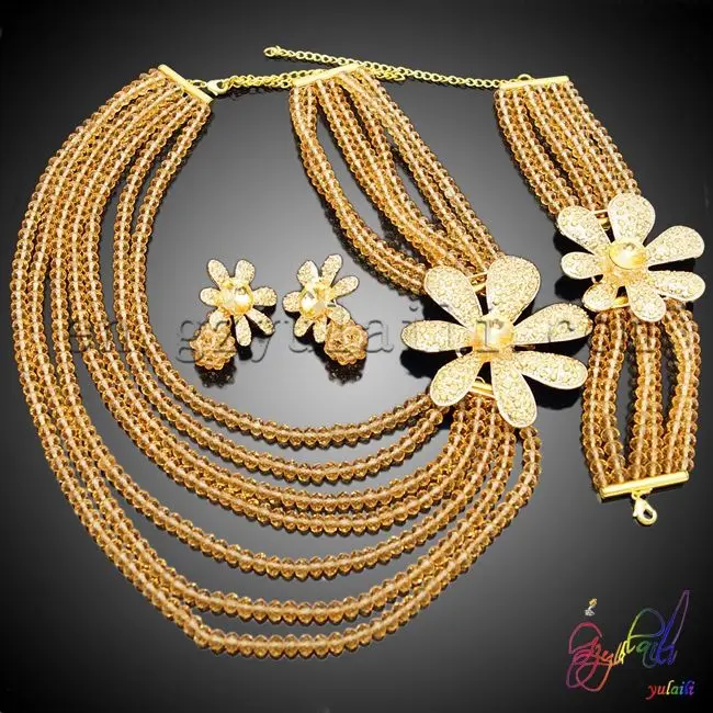 

greek goddess costume jewelry set/ gold plated jewelry set/ crystal bead jewelry