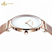 

Aesop Fashion simple design waterproof mechanical japan movement stainless steel watch ladies wrist womens gold watch