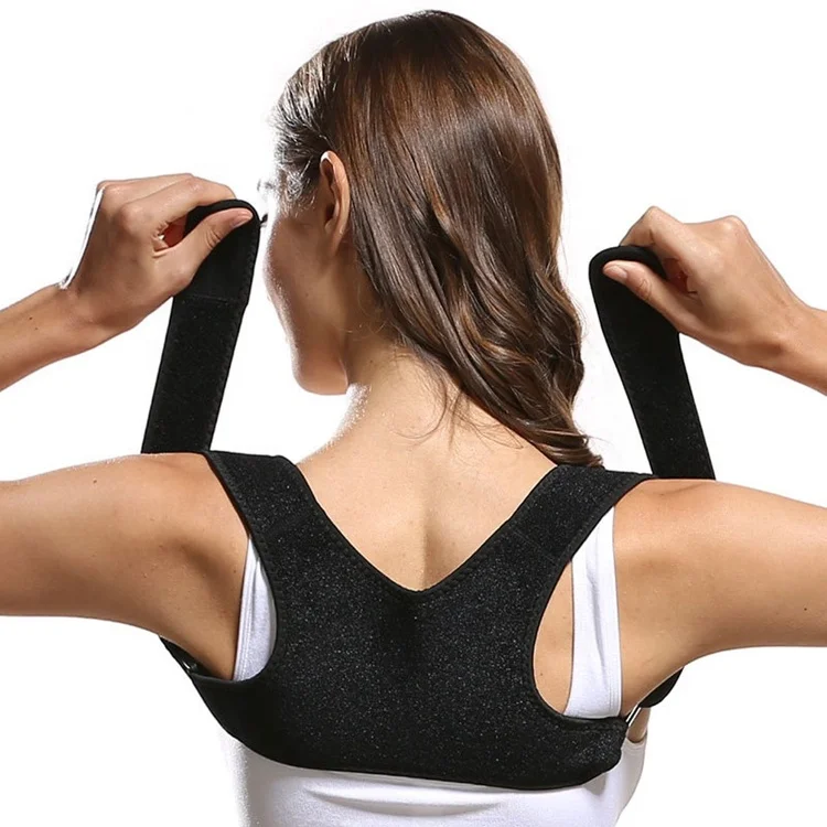 

New Spine Posture Corrector Protection Back Shoulder Posture Correction Band Humpback Back Pain Relief Corrector Brace JZD-021, Black back support belt