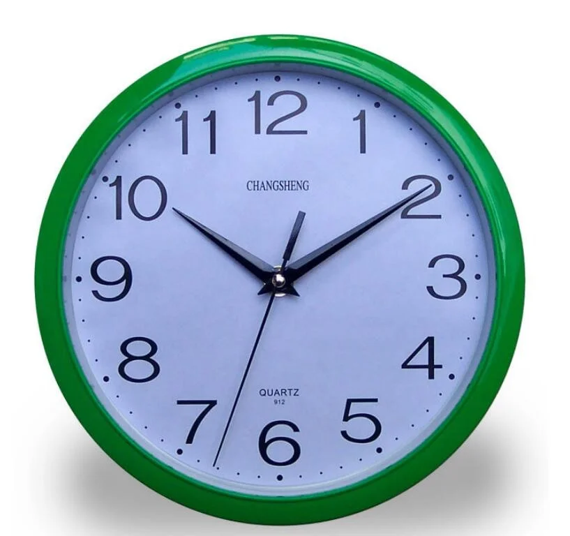 
cheap price custom gifts logo printing promotion wall clock plastic round shape Quartz clocks from china 