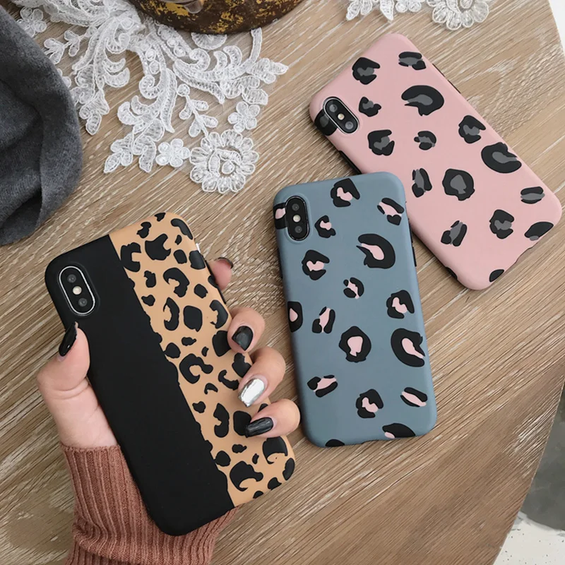 

USLION Sexy Leopard IMD Glossy Back Soft TPU Phone Case for iphone X XR XS MAX 6 7 8 Plus