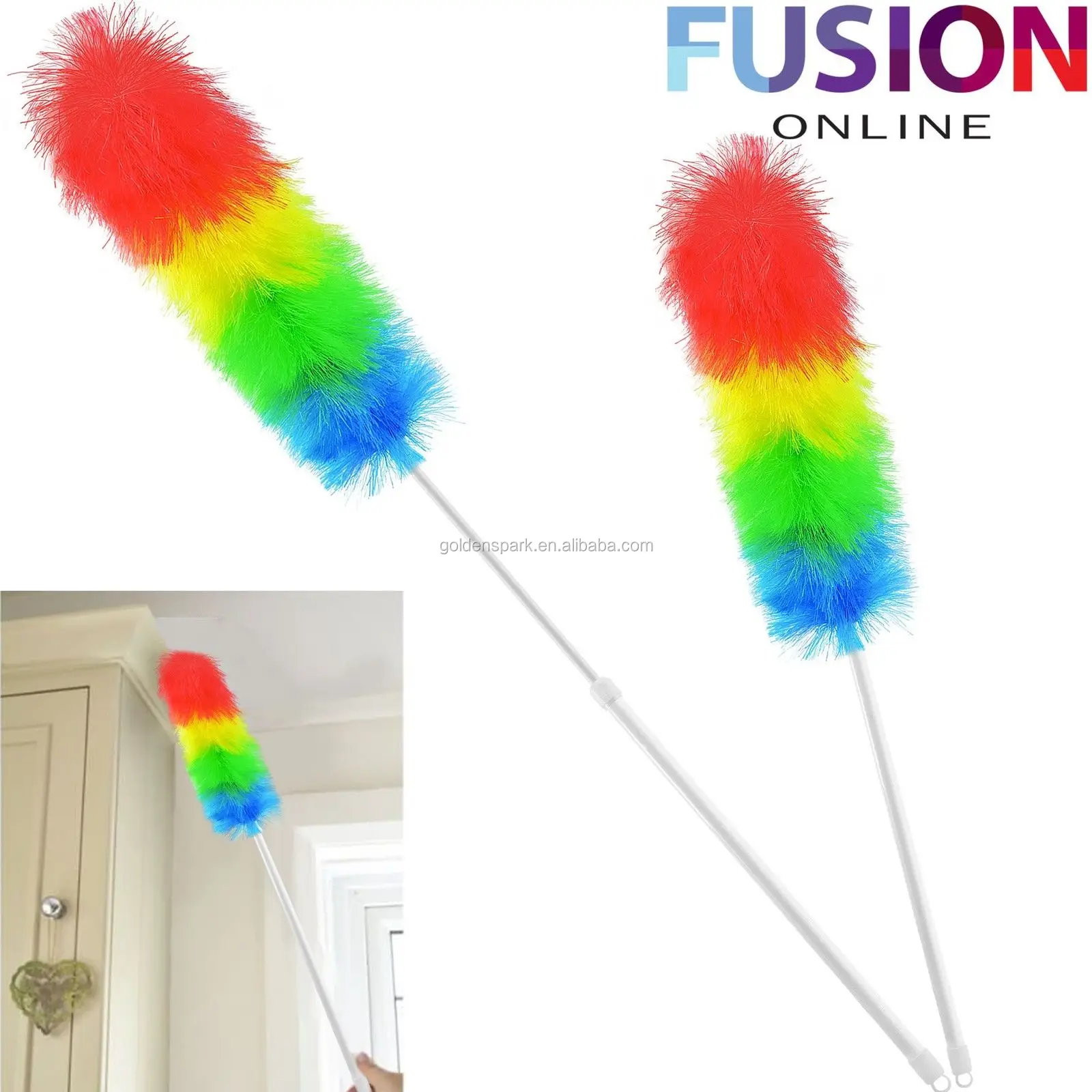 Microfiber Feather Duster Telescopic Extendable Handle Clean Magic Static Brush 