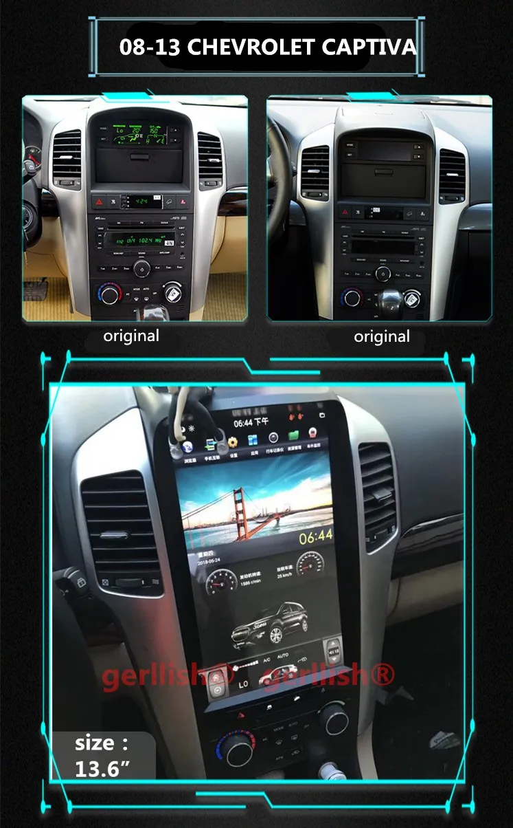 45638円 マート ZWNAV 13.8 インチTesla縦型スクリーン Android 9.0 Chevrolet Captiva 2008-2012 のブルートゥースステレオ衛星車ナビ に適用 64GB ROM