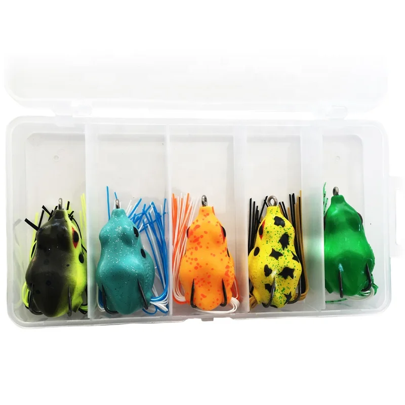 

Most Popular soft plastic bait fishing frog lure set with hollow body topwater simulation snakehead lure, Vavious colors