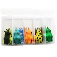 

Most Popular soft plastic bait fishing frog lure set with hollow body topwater simulation snakehead lure