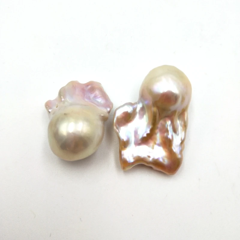 

Natural Wholesale 25mm Freshwater Irregular Baroque Fireball Loose Pearl Pearls Jewelry, Beige