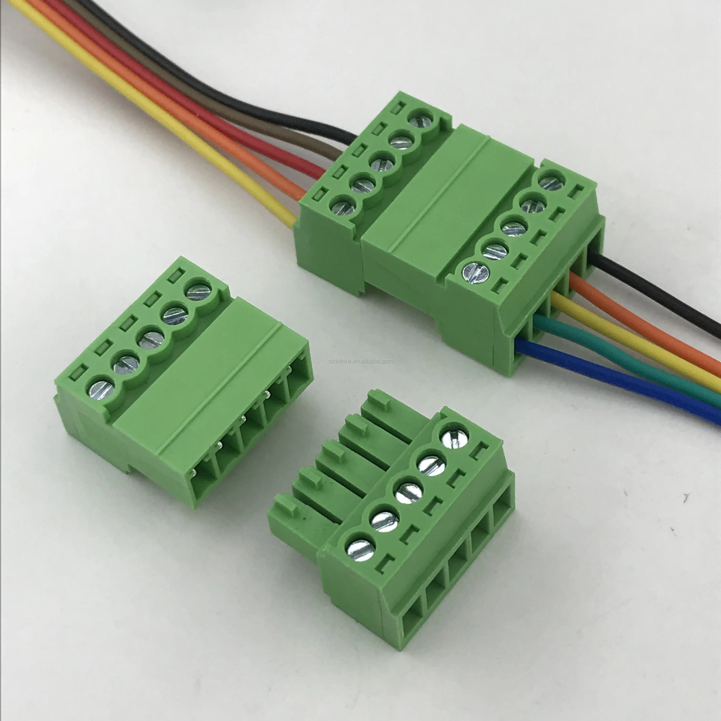 CY 20-Pack 3-Pin 3.5mm Screw Terminal Block Connectors - Pluggable, 90° Angle, Green